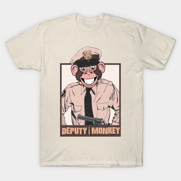 Gun Monkey Deputy T-Shirt by Wooly Bear Designs